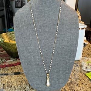 Nolan Miller Gold Tone and Faux Pearl Long Pendant Necklace - Women Jewelry